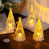 preiswerte Weihnachtsbeleuchtung für den Innenbereich-1 pc 11,5*6cm weihnachten mini leuchtende simulation kristall weihnachtsbaum desktop ornament licht dekorative licht nachtlicht lr44 * 3 batterie