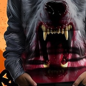 billiga Pojkes Halloween kostymer-Halloween Pojkar 3D Grafisk Huvtröja Långärmad Vår Höst Mode Streetwear Barn 4-12 år Huva Utomhus Ledigt Dagligen Normal