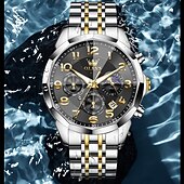 abordables Montres à quartz-la nouvelle montre d&#039;affaires pour hommes olevs, une montre multifonctionnelle avec un cadran numérique chronographe à phases de lune lumineuses, une montre à quartz décontractée et à la mode étanche