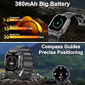 رخيصةأون ساعات ذكية-ساعة ذكية K61 Pro للرجال مزودة بخاصية البلوتوث وشاشة AMOLED مقاس 1.96 بوصة وبوصلة وصوت AI وجهاز مراقبة الصحة وتتبع اللياقة البدنية الرياضي