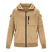 abordables Sudadera Táctica-Hombre Sudadera Sudadera con capucha y cremallera completa Sudadera táctica con capucha Rojo tinto Negro Blanco Verde Ejército Rojo Con Capucha Plano Cremallera Deporte Casual Diario Ropa de calle