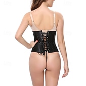 economico Corsetti-Per donna Corsetto modellante per la vita Intimo Modellante Corsetto sexy Moda Dolce Colore Puro Orlo irregolare Senza schiena Vacanza Streetwear Data Senza Maniche Top con spalle scoperte Nero Rosso
