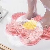 economico Gadget bagno-Tappetino per la pulizia dei piedi da doccia, in silicone, detergente esfoliante per la schiena, tappetino per la pulizia dei piedi con ventose per la parete antiscivolo - dita dei piedi che prudono,