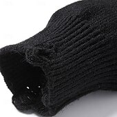 preiswerte Herrenpullover-Herren Pullover Strickpullover Gerippt Stricken Normale Oberteile Gestrickt Zerrissen Einfach Rundhalsausschnitt Mode Basic Urlaub Alltagskleidung Bekleidung Herbst Winter Schwarz Khaki M L XL