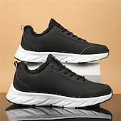 economico Sneakers Casual-scarpe da ginnastica sportive da uomo foderate in caldo pile, scarpe da corsa invernali leggere e impermeabili con suola antiscivolo per l'uso quotidiano e all'aperto