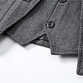 preiswerte Herrenweste-Herren Weste Gilet Urlaub Party Geschäft Mode Lässig Frühling Herbst Tasche 2 in 1 Knöpfe Polyester Bequem Einfach Einreihig Ein-Knopf V Ausschnitt Normale Passform Wein Marineblau Dunkelgray Kaffee