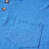 preiswerte Klassisches Poloshirt für Herren-Herren Golfshirt Golf Poloshirts Arbeit Lässig Revers Langarm Basic Modern Einfach Tasche Knöpfe Frühling Herbst Normale Passform Schwarz Weiß Marineblau Dunkelgrün Khaki Armeegrün Golfshirt