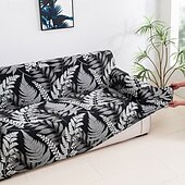 baratos Cobertura de Sofa-Capa elástica para sofá de 1 peça com estampa de plantas, capa horizontal para todas as estações para sofá de sala de estar de 1/2/3/4 lugares, capa protetora macia para sofá