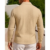 halpa Juoksupaidat ja tanktopit-Miesten Jacquard-neulepaita Vapaa-ajan poolopaidat Jakardi Pitkähihainen Topit Urheilu- ja treenivaatteet Syksy Yhtenäinen Muoti Ulkoilu Matkailu Urheilu Urheiluasut Urheiluvaatteet Musta Sininen