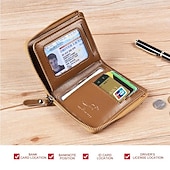 voordelige Opslag &amp; Organisatie-Herenportemonnee met rits, echt leren portemonnee, antidiefstal RFID-blokkerende kaarthouder, magnetische, vouwportemonnee, stijlvolle geldclip, creditcardorganizer voor mannen