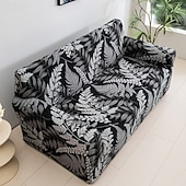 baratos Cobertura de Sofa-Capa elástica para sofá de 1 peça com estampa de plantas, capa horizontal para todas as estações para sofá de sala de estar de 1/2/3/4 lugares, capa protetora macia para sofá