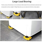 olcso Ručni Alati-Nagy teherbírású bútoremelő 4 csúszkával, görgős mozgató eszközökkel kanapé hűtőszekrényhez, max. 150 kg / 330 font, könnyen átalakítható és átrendezhető a lakótér (sárga)