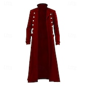 economico Capispalla-Retrò Vintage Punk &amp; Gotico Medievale Cappotto Trench Vampiro Costume Per uomo Halloween Carnevale Feste Casual Quotidiano Fiera Rinascimentale Adulti Cappotto