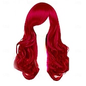 economico Parrucche da festa-parrucche lunghe colorate - ondulate al neon &amp;parrucche colorate ricce per donne - con occhiali al neon extra - bomboniere per addio al nubilato