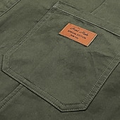 levne Cargo bundy-Pánské Lehká bunda Košile Bunda Nákladní bunda Neformální bunda Denní Dovolená Prodyšné Kapsy Jaro Podzim Bez vzoru Módní Klasické Klopa Standardní Černá Hnědá Armádní zelená Saka