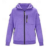 abordables Sudadera Táctica-Hombre Sudadera Sudadera con capucha y cremallera completa Sudadera táctica con capucha Rojo tinto Negro Blanco Verde Ejército Rojo Con Capucha Plano Cremallera Deporte Casual Diario Ropa de calle