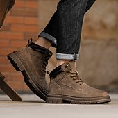 お買い得  ワークブーツ-メンズクラシックワークブーツ - クッション性のあるインソールと耐久性のあるグリップソールを備えた頑丈な屋外用安全靴。建設現場や日常のアウトドアウェアに最適です。