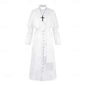 economico Outfit-Retrò Vintage Medievale Rinascimento Cappotto Costume di fantasia Prete Costume Per uomo Halloween Carnevale Performance LARP Fiera Rinascimentale Adulti Body / Tutina