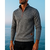 economico Cime-Per uomo cima dell&#039;escursionismo Maglione con cerniera a un quarto Manica Lunga Collo alla coreana Maglietta Top Esterno Leggero Elastico Traspirante Inverno Zip a un quarto Poliestere Grigio scuro