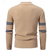 economico maglione pullover da uomo-Per uomo Felpa Maglione A Coste Maglia Top Regolari Patchwork Blocco di colore Blocco di colori Collo Alto Maglieria Contemporaneo Casuale Abbigliamento quotidiano Abbigliamento Autunno Nero Verde M