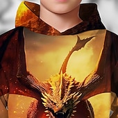 Недорогие Мальчиковые 3D Животные-Halloween Boys' 3D Dinosaur Hoodie Long Sleeve Spring Fall Fashion Streetwear Kids 4-12 Years Hooded Outdoor Casual Daily Regular Fit