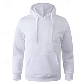 abordables Sudadera con capucha de vellón-Hombre Sudadera Sudadera Con Capucha Sudadera con capucha de lana Negro Blanco Amarillo Rosa Verde Ejército Con Capucha Plano Bolsillo Deporte Casual Diario Ropa de calle Fresco Ropa deportiva