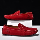 economico Mocassini casual-Per uomo Mocassini &amp; Slip-On Retrò Taglie Forti Camminata Casual Quotidiano PU Confortevole Stivali alti Mocassino Rosso marrone Nero Giallo