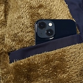 cheap Men&#039;s Downs &amp; Parkas-Men&#039;s Winter Coat Fleece Jacket Parka Pocket Fleece Polyster Vacation Daily Wear Date Regular Fashion Casual Comfortable Thermal Warm Fall Winter Solid / Plain Color Black Khaki Dark Blue Puffer