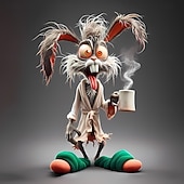  Per uomo Animale Coniglio Divertente Maglietta Manica Corta maglietta Stampa 3D Girocollo Camicia Esagerato Designer Feste Ferie Viola Verde Grigio Estate Primavera Abbigliamento S M L XL XXL XXXL