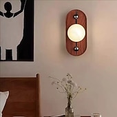 baratos Candeeiros de Parede de interior-Indoor Wall Light LED Marble Wood Living Room Bedroom Metal Wall Lights Wall Light Fixtures for Bedroom Bathroom