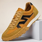 abordables Baskets-Baskets à lacets en similicuir pour homme, chaussures de sport rétro pour l&#039;extérieur – confortables pour la marche, l&#039;entraînement et le style décontracté