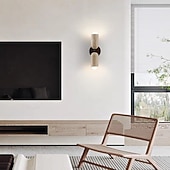 cheap Indoor Wall Lights-LED Wall Light Stone Wall Light with Wood Cylinder Enclosure Up &amp; Down Light