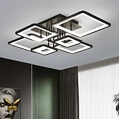 cheap Dimmable Ceiling Lights-Multi Layer Modern LED Ceiling Light APP Dimmable Flush Mounted Light Black Square Ceiling Lamp Suitable for Bedroom Living Room Dining Room AC110V AC220V