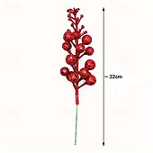 halpa Seppeleet, Kukkaketjut &amp; Koristeet-12 kpl joulumarjojen varsia, kimaltelevan kultaisia joulutähtioksia marjoineen ja lehtineen, elegantteja muovikukkia joulukuuseen, kranssiin, juhla- ja kotikoristeisiin