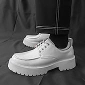 economico Scarpe Oxford-scarpe oxford nere lucide da uomo – scarpe eleganti stringate in vernice con suola spessa per feste serali, moda gotica, concerti e occasioni speciali