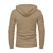 economico felpe con cappuccio da uomo di base-Per uomo Felpa con cappuccio Felpa con cappuccio e zip corta Nero Bianco Blu marino Cachi Grigio chiaro Con Cappuccio Semplice Tasca Zip a un quarto Sport &amp; Outdoor Quotidiano Ferie Poliestere