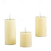 Lot de 3 bougies électroniques à LED pour Noël, Halloween, Nouvel An, Saint-Valentin, mariage, festival, fête, décoration de bureau, ornement lumineux, batterie AG13 * 3 abordables Bougies lumineuses-Lot de 3 bougies électroniques à LED pour Noël, Halloween, Nouvel An, Saint-Valentin, mariage, festival, fête, décoration de bureau, ornement lumineux, batterie AG13 * 3