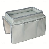 Недорогие Товары для дома-Ящик для хранения в подлокотнике дивана со встроенным лотком - многофункциональное отделение для хранения, подходящее для журналов, закусок и напитков, а также прочные тканевые боковые карманы,