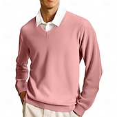 economico maglione pullover da uomo-Per uomo Maglione Maglione casual Maglione a maglia A Coste Maglia Top Regolari Lavorato a maglia Semplice Scollo a V Moda Casual Vacanza Abbigliamento quotidiano Abbigliamento Autunno Inverno