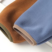 billiga Pojkars basebolljackor-Barn Unisex Fleece-jacka Baseballjackor Ytterkläder Färgblock Långärmad Komfort Knappar Håller värmen Mjukt Fleece Täcka Utomhus Mode Dagligen Blå Grön Grå Vår Höst 4 år +