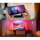 abordables Luces de Hogar Inteligente-Lámpara de pie RGB para sala de estar, lámpara de pie inteligente con control remoto de aplicación para dormitorio, oficina y lectura.