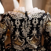 preiswerte Kleider-Rokoko Steampunk schick Maxi Partykostüm Zubehör Glockenärmel Prinzessin Schleife Retro Ballkleid Spitzkragen Kostüm Mädchen königlich Weihnachten Halloween Karneval Maskerade Hochzeitsfeier Festival