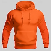 levne pánské základní mikiny s kapucí-Pánské Kapuce Černá Bílá Žlutá Světlá růžová Fialová Kapuce Bez vzoru Kapsy Sporty a outdoor Denní Dovolená Polyester Šik ven Základní Na běžné nošení Jaro Podzim Oblečení Mikiny s kapucí Mikiny