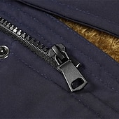 cheap Men&#039;s Downs &amp; Parkas-Men&#039;s Winter Coat Fleece Jacket Parka Pocket Fleece Polyster Vacation Daily Wear Date Regular Fashion Casual Comfortable Thermal Warm Fall Winter Solid / Plain Color Black Khaki Dark Blue Puffer