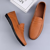 economico Mocassini casual-mocassini da guida color cuoio da uomo: comodi mocassini penny per l'estate, le riunioni all'aperto e gli eventi informali