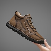 baratos Botas de cano curto-Botas de caminhada masculinas marrons com sola durável – calçados casuais versáteis para atividades ao ar livre, caminhadas e aventuras de fim de semana
