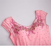 billiga Standard Ballrum-ballroomdansklänning kristaller / strass damföreställning långärmad spandex polyester