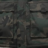 billige Fleece og 3 i 1 jakker-Herre Turjakke Fleece-jakke Pufferjakke Termisk sett Bomull Vinter utendørs Kamuflasje Hold Varm Topper Grønn Kakifarget