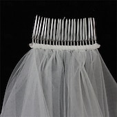 preiswerte Schleier-Einstufig Zeitgenössisch / Stilvoll / Klassicher Stil Hochzeitsschleier Ellbogenlange Schleier mit Kamm mit  Blumen / Unifarbe 85 cm Tüll