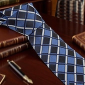 economico Cravatte e papillon da uomo-Per uomo Cravatte Classico A Quadri / A Righe / Chevron / Rotondo Serata Formale Data Festa &amp; Sera